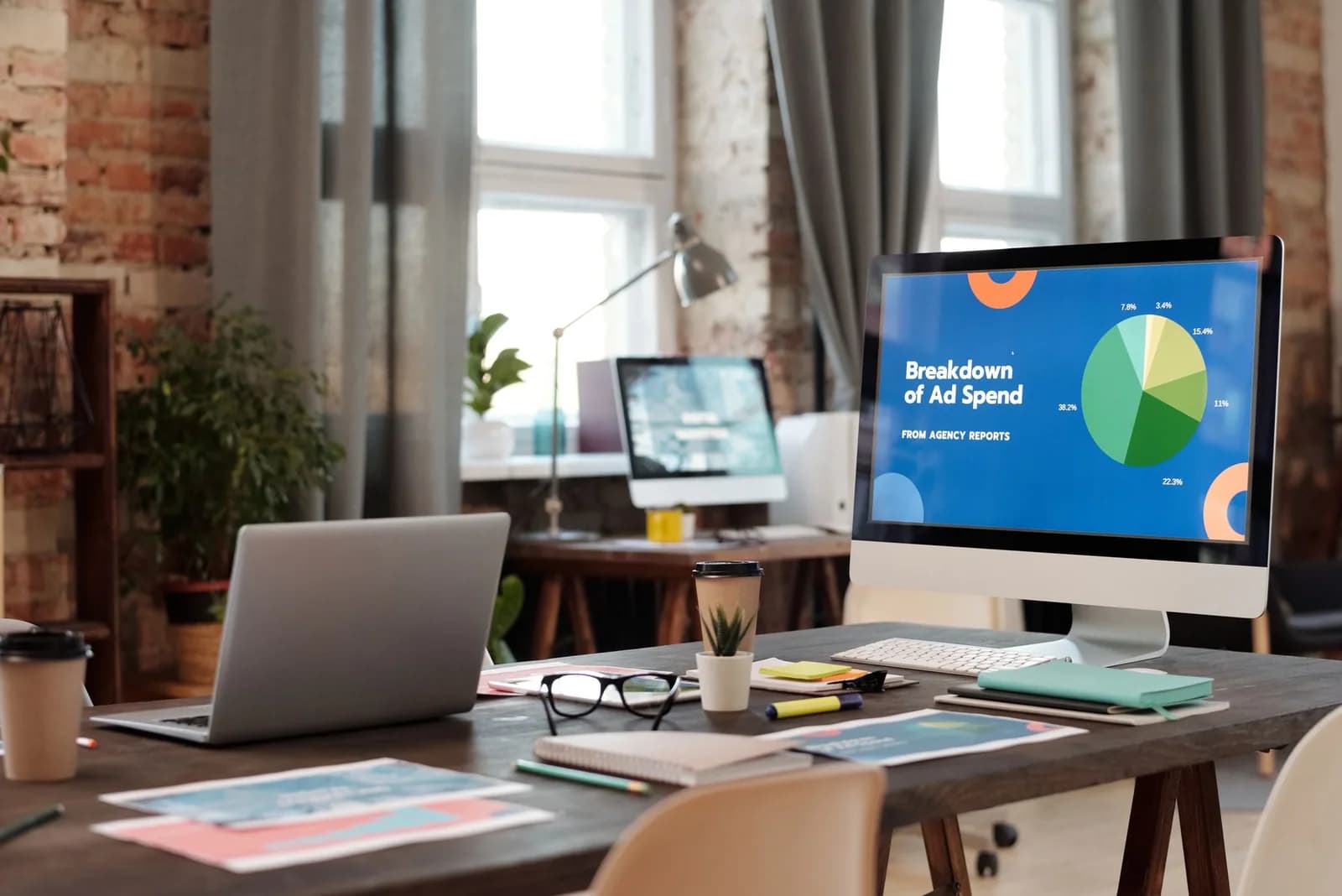 Performance and ad spend breakdown on a workspace display